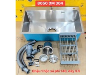 Chậu rửa chén bát Inox 304, 1 Hố lớn loại To Cao cấp 80cm