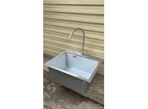 [ Kèm vòi ] Bồn rửa chén bát 1 hố ngăn lớn Inox SUS 304 80cm - 50cm - 22cm