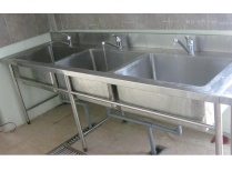 Chậu rửa công nghiệp 3 hố thanh lý, Bồn rửa chén inox công nghiệp Mới & Cũ GIÁ RẺ Hà Nội - Tphcm