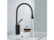 Vòi Lavabo Nóng Lạnh Thiên Nga Màu Đen
