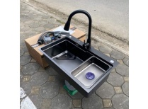 Bồn - Chậu Rửa Chén Bát 1 Hố lớn Kèm vòi Thác nước Hàn Quốc KT78*46