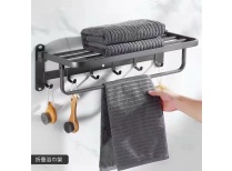 Giàn vắt khăn, móc áo đa năng nhà tắm gấp gọn 90 độ Inox SUS 304 Màu Đen giá rẻ Tphcm