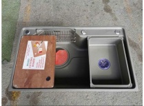 Chậu Rửa Bát 1 Hố Lớn Nano Xám Cao Cấp KT78×46cm