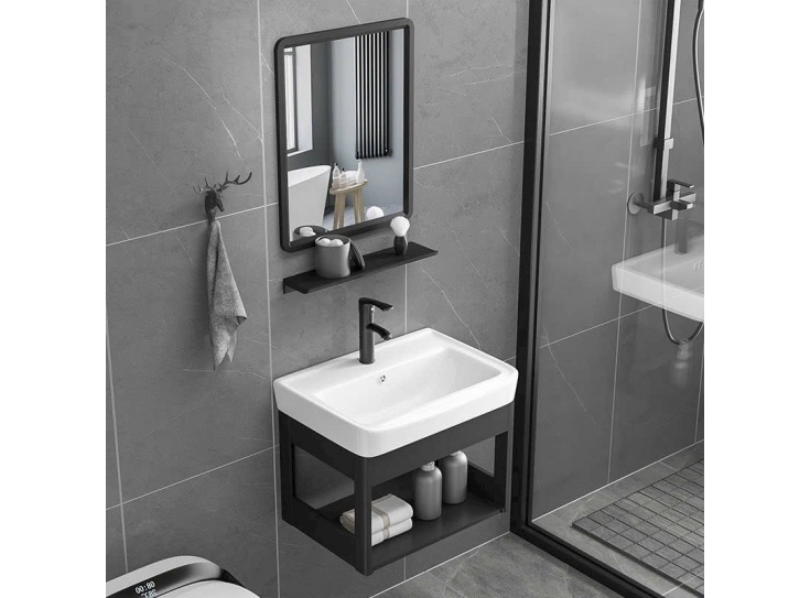 Bộ Tủ lavabo Treo Tường Nhập khẩu Mini cỡ nhỏ màu đen Cao Cấp giá rẻ Tphcm