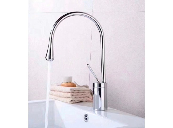 Vòi Lavabo Nóng Lạnh Thiên Nga Màu Bạc Cao Cấp Giá Rẻ Tphcm