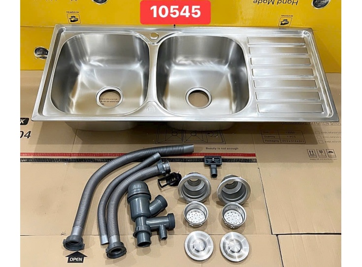 Bồn rửa chén bát Inox 2 ngăn giá rẻ Tphcm- Bình Dương- BRBT