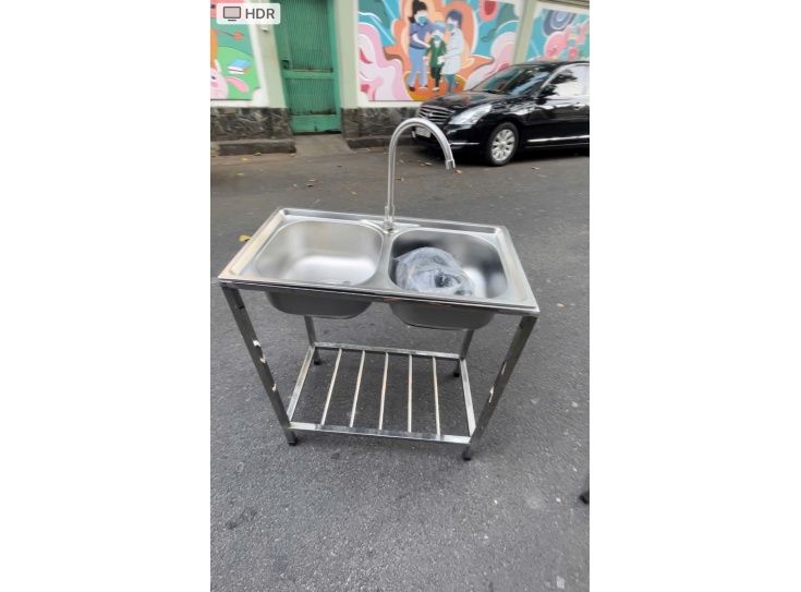 ( Mới 100%) Thanh lý bồn rửa chén inox có chân giá rẻ